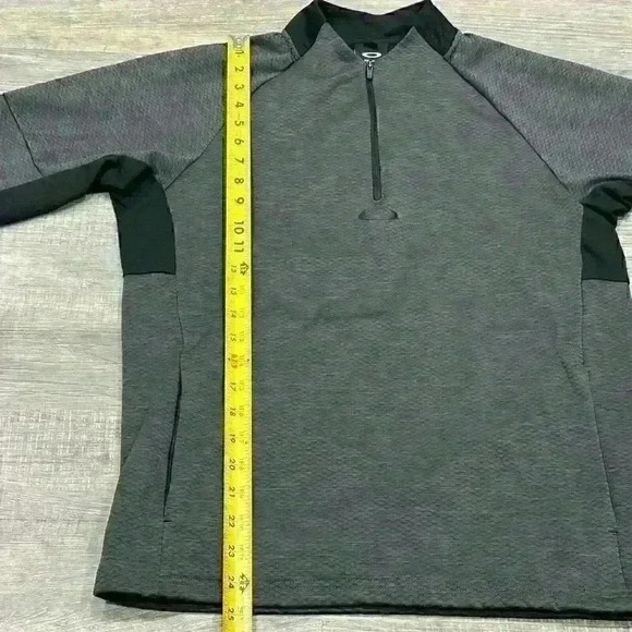 Oakley Knockdown Mixed Fleece 1/4 Zip Jumper Jacket Forged Iron Mens Grey Sz XS - Picture 12 of 16